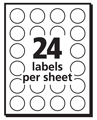 Avery Print/Write Self-Adhesive Removable Labels, 0.75 Inch Diameter, Red, 1008 per Pack (5466)