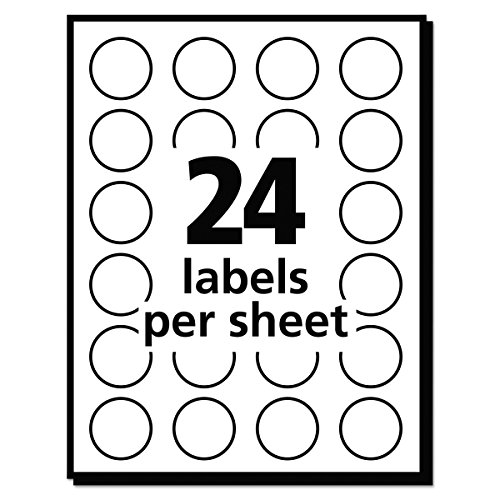 Avery Print/Write Self-Adhesive Removable Labels, 0.75 Inch Diameter, Red, 1008 per Pack (5466)