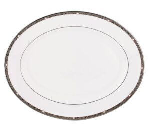lenox pearl platinum 16″ oval serving platter, white