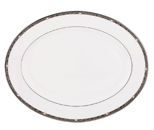 Lenox Pearl Platinum 16" Oval Serving Platter, White