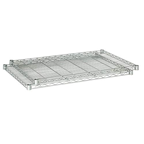 Safco Products Industrial Wire Shelving Extra Shelf Pack 36"W x 18"D (Starter and Add-On Units sold separately), (Qty. 2), Metallic Gray