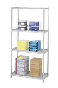 safco products 5285gr industrial wire shelving starter unit 36″w x 18″d x 72″h (add-on unit and extra shelf pack sold separately), metallic gray