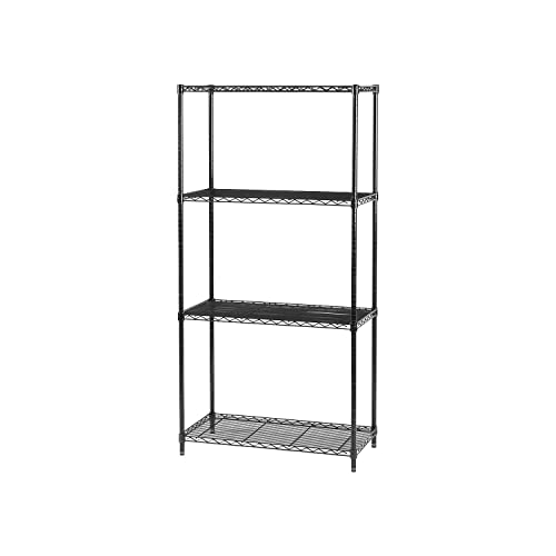 Safco Products Industrial Wire Shelving Starter Unit 36"W x 18"D x 72"H (Add-On Unit and Extra Shelf Pack sold separately), Black