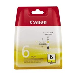 canon bci6y ink cartridge, yellow – in retail packaging