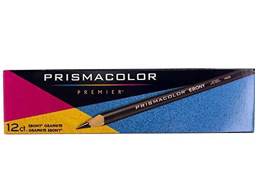 Prismacolor Ebony Graphite Pencils, Black Drawing Pencil Set | 12 Count Sketching Pencils