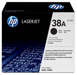 original hp 38a black toner cartridge | works with hp laserjet 4200 series | q1338a