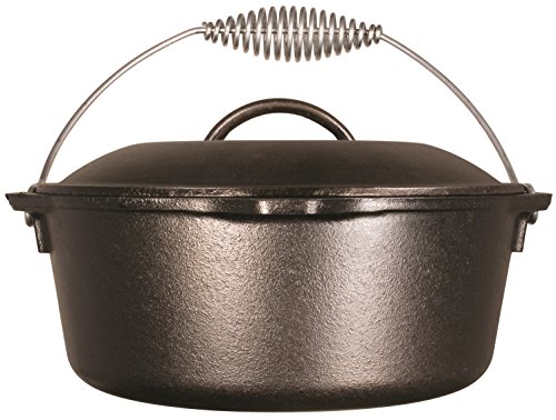 Lodge L8DO3 Cast Iron Dutch Oven, Pre-Seasoned, 5-Quart