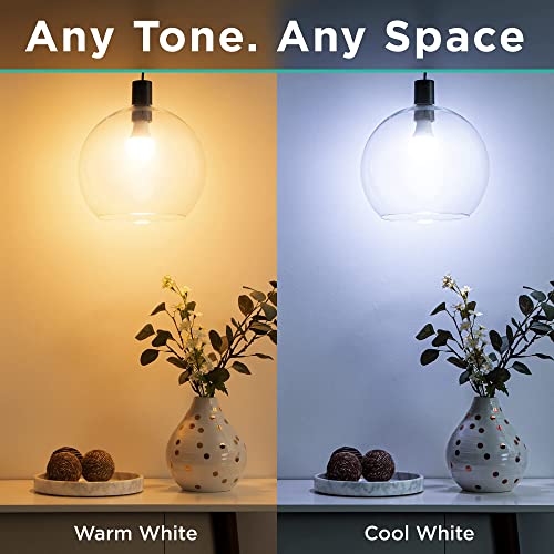 iHome Spectra Smart White Lights, 1100 Lumens 10W, 75W Equivalent, A19 E26 Tunable and Dimmable WiFi Smart Bulb, No Hub Required, Works with Alexa and Google Home, 4 Pack