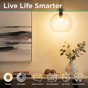 iHome Spectra Smart White Lights, 1100 Lumens 10W, 75W Equivalent, A19 E26 Tunable and Dimmable WiFi Smart Bulb, No Hub Required, Works with Alexa and Google Home, 4 Pack