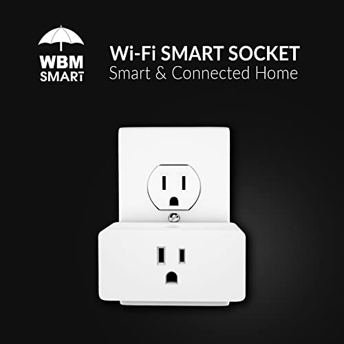 WBM Smart PG-07-4PK WiFi Socket, Voice and App Control Plug, White