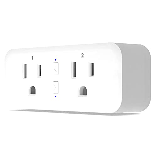 KMC Smart Plug Duo, 2-Outlet Wi-Fi Smart Plug, Multi Plug Adapter, Independently Controlled Smart Outlets, Works with Alexa & Google Assistant, No Hub Required