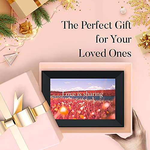 Digital Photo Frame Hyjoy WiFi Digital Picture Frame 10.1 Inch with IPS Touch Screen HD Display, Auto Dim, Auto-Rotate, Easy Setup to Share Photos or Videos from Anywhere via AiMOR App