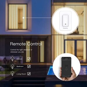 MoesGo WiFi Smart Single Fire Wall Light Switch,No Neutral Wire Need, Single Pole, Smart Life/Tuya Remote Control,No Capacitor Required, Work with Alexa and Google Home Assistant 110V Minimum 7w White