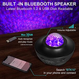 Oxycute Galaxy Projector, RGB Star Projector Working with Alexa & Google Assistant, LED Galaxy Light with Bluetooth Music Speaker, Timer, Voice Control Collage Dorm Decoration Lamp for Bedroom