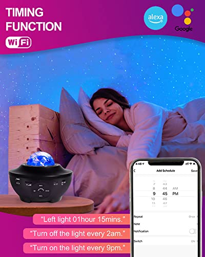 Oxycute Galaxy Projector, RGB Star Projector Working with Alexa & Google Assistant, LED Galaxy Light with Bluetooth Music Speaker, Timer, Voice Control Collage Dorm Decoration Lamp for Bedroom