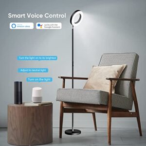 Banord Floor Lamp, Smart RGBW LED Torchiere Floor Lamp with Double Side Lighting, WiFi Modern Standing Lamp Works with Alexa, 2700-6500K Color Changing Dimmable Tall Lamps for Living Room Bedroom, 42W