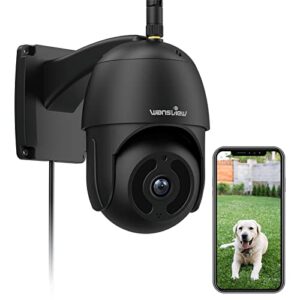 wansview outdoor security camera, 1080p pan-tilt 360° surveillance waterproof wifi cameras, night vision, two-way audio, motion detection, remote access, compatible with alexa w9 (black)