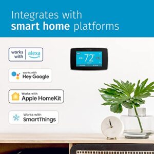 Sensi Touch Smart Thermostat by Emerson with Touchscreen Color Display, Programmable, Wi-Fi, Mobile App, Easy DIY, Data Privacy, Works with Alexa, Energy Star Certified, ST75 - Black, C-Wire Required