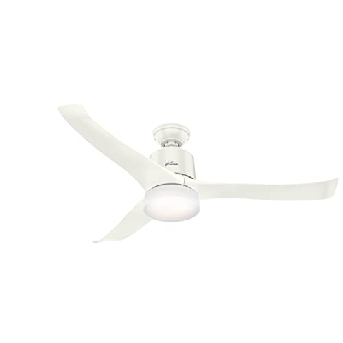 Hunter Fan Company, 59222, 54 inch Wi-Fi Symphony Fresh White Ceiling Fan with LED Light Kit and Handheld Remote, Smart Fan