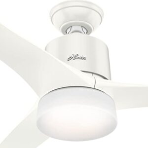 Hunter Fan Company, 59222, 54 inch Wi-Fi Symphony Fresh White Ceiling Fan with LED Light Kit and Handheld Remote, Smart Fan