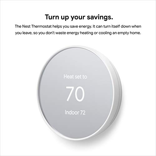 Google Nest Thermostat - Smart Thermostat for Home - Programmable Wifi Thermostat - Snow