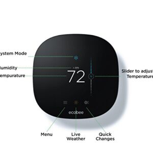 ecobee EB-STATe3L-01 3 Lite Thermostat, Wi-Fi, Works with Amazon Alexa