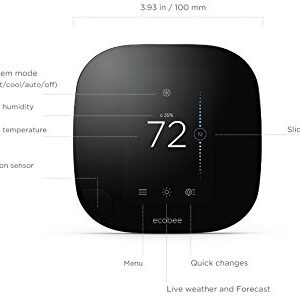 ecobee3 Smarter Wi-Fi Thermostat with Remote Sensor, 2nd Generation