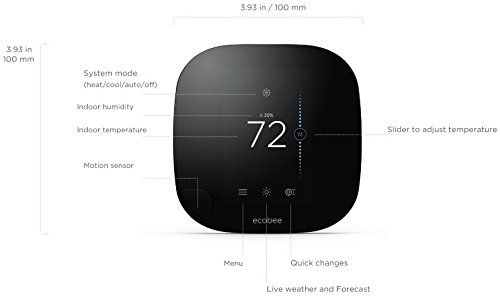 ecobee3 Smarter Wi-Fi Thermostat with Remote Sensor, 2nd Generation