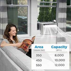 Midea 8,000 BTU U-Shaped Smart Inverter Window Air Conditioner–Cools up to 350 Sq. Ft., Ultra Quiet with Open Window Flexibility, Works with Alexa/Google Assistant, 35% Energy Savings, Remote Control