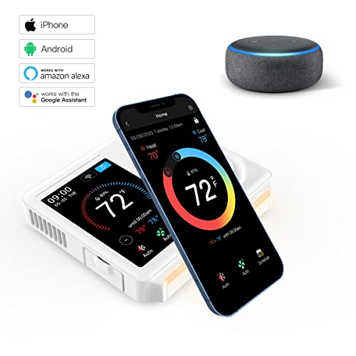 Vine TJ-610E Wi Fi 7 Day and 8 Period Programmable 5th Generation Smart Home Thermostat, Compatible with Amazon Alexa, Google Assistant, and Vine App