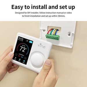 Vine TJ-610E Wi Fi 7 Day and 8 Period Programmable 5th Generation Smart Home Thermostat, Compatible with Amazon Alexa, Google Assistant, and Vine App