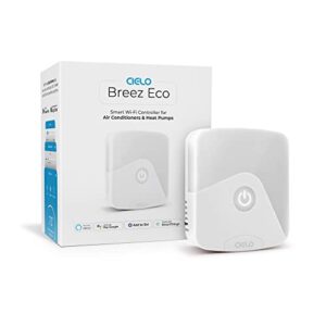 cielo breez eco smart ac controller | works with mini split, window & portable acs | wifi, alexa, google, smartthings, free apps, no monthly subscription | schedules, geofencing, comfy & more (white)