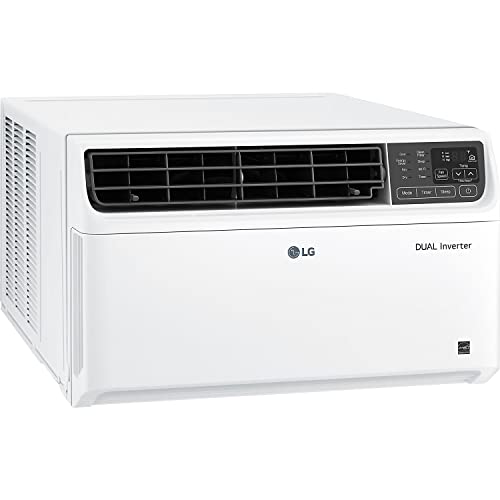 LG 9,500 BTU Dual Inverter Smart Window Air Conditioner, Cools 450 Sq. Ft., Ultra Quiet Operation, Up to 15% More Energy Savings, ENERGY STAR®, works with LG ThinQ, Amazon Alexa and Hey Google, 115V