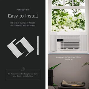 hOmeLabs 6,000 BTU Window Air Conditioner with Smart Control – Low Noise AC Unit with Eco Mode, LED Control Panel, Remote Control, and 24 hr Timer