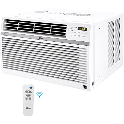 LG 8,000 BTU Smart Window Air Conditioner, Cools up to 350 Sq. Ft, Smartphone and Voice Control Works ThinQ, Amazon Alexa and Hey Google, Energy Star, 3 Cool & Fan Speeds, 115V, 8000, White