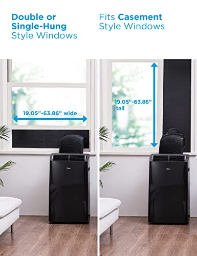 Midea Duo 14,000 BTU (12,000 BTU SACC) Smart HE Inverter Ultra Quiet Portable Air Conditioner with Heat-Cools Up to 550 Sq. Ft., Works with Alexa/Google Assistant, Includes Remote Control & Window Kit