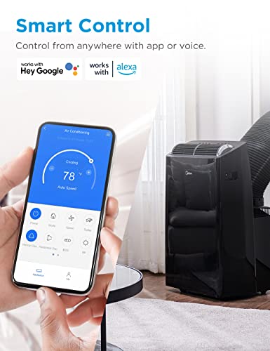 Midea Duo 14,000 BTU (12,000 BTU SACC) Smart HE Inverter Ultra Quiet Portable Air Conditioner with Heat-Cools Up to 550 Sq. Ft., Works with Alexa/Google Assistant, Includes Remote Control & Window Kit