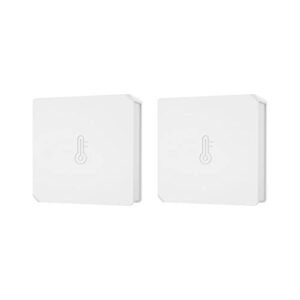 sonoff snzb-02 zigbee mini indoor temperature and humidity sensor for checking the room climate 2-pack, sonoff zigbee bridge required, indoor thermometer hygrometer with alert, compatible with alexa