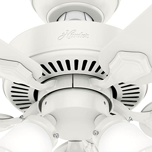 Hunter Swanson Indoor Ceiling Fan with LED Lights and Pull Chain Control, 44", Fresh White