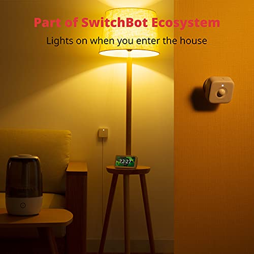 SwitchBot Smart Motion Door Sensor - Wireless Home Security System, PIR Motion Detector Alert, Add SwitchBot Hub Mini to Make it Compatible with Alexa