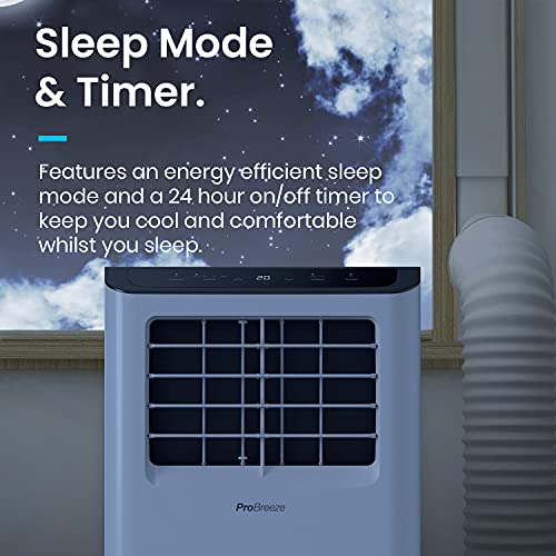 Pro Breeze Smart Air Conditioner Portable 10,000 BTU - 1130W Portable Air Conditioner with 4-in-1 Function, 300 Sq Ft Coverage, 24 Hour Timer & Window Venting Kit Included - AC Unit with Wifi & App