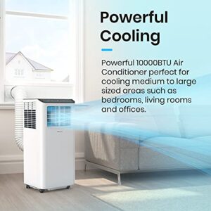 Pro Breeze Smart Air Conditioner Portable 10,000 BTU - 1130W Portable Air Conditioner with 4-in-1 Function, 300 Sq Ft Coverage, 24 Hour Timer & Window Venting Kit Included - AC Unit with Wifi & App