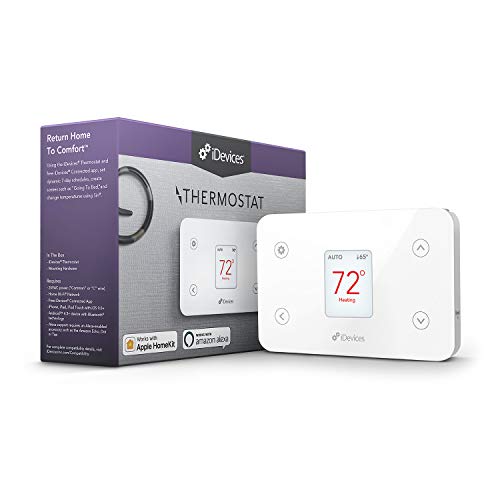 iDevices IDEV0005AND5 FBA_2843481 Wi-Fi Smart Thermostat, Works with Alexa, White (Package May Vary)