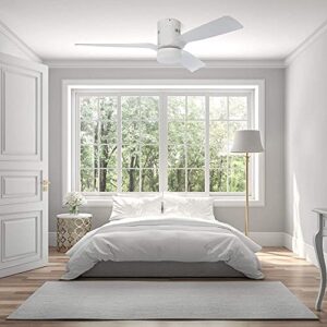 SMAAIR 52 Inch Smart Ceiling Fan with Lights and 10-speed DC Motor, Works with Remote Control/Alexa/Google Home/Siri Shortcut, Dimmable LED Light (White)