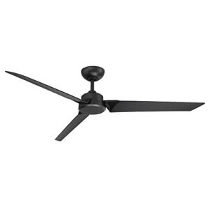 roboto smart indoor and outdoor 3-blade ceiling fan 62in matte black with remote control works with alexa, google assistant, samsung things, and ios or android app