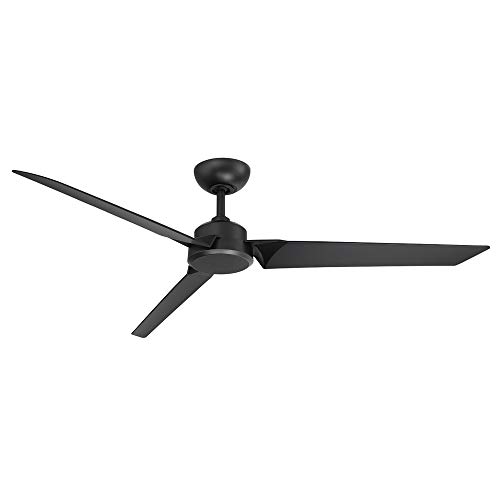 Roboto Smart Indoor and Outdoor 3-Blade Ceiling Fan 62in Matte Black with Remote Control works with Alexa, Google Assistant, Samsung Things, and iOS or Android App