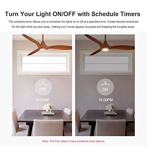 QIACHIP Upgrade Universal WIFI Ceiling Fan ligh Remote Control Kit, Wireless Fan Speed Lamp Controller with Timing Compatiple for Alexa, Google Home, Phone,Voice Control