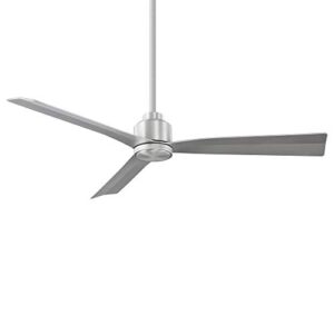wac smart fans clean indoor and outdoor 3-blade ceiling fan 54in brushed aluminum with remote control works with alexa and ios or android app