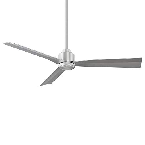 WAC Smart Fans Clean Indoor and Outdoor 3-Blade Ceiling Fan 54in Brushed Aluminum with Remote Control works with Alexa and iOS or Android App