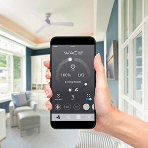 WAC Smart Fans Clean Indoor and Outdoor 3-Blade Ceiling Fan 54in Brushed Aluminum with Remote Control works with Alexa and iOS or Android App